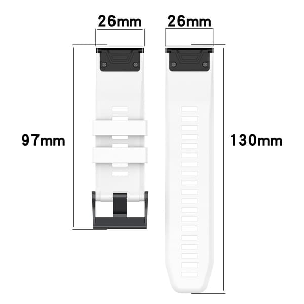 26 mm dubbelfärgat texturerat silikonarmband för Garmin-klocka - Blå / Vit Blå