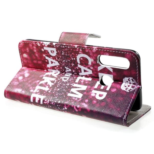 Huawei P30 Lite mønster i flipveske i lær - Keep Calm and Sparkle Multicolor