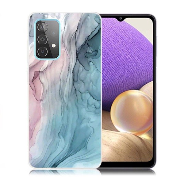 marmor Samsung Galaxy A32 5G etui - Rose / blå marmor Multicolor