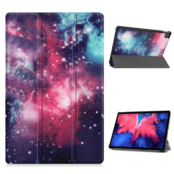 Lenovo Tab P11 mønstret flipomslag i læder - Stjernehimmel Multicolor