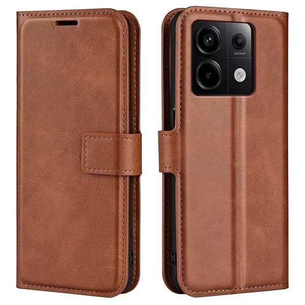 Lompakko Nahkakotelo For Xiaomi Redmi Note 13 Pro 5G  - Vaalean Ruskea Brown