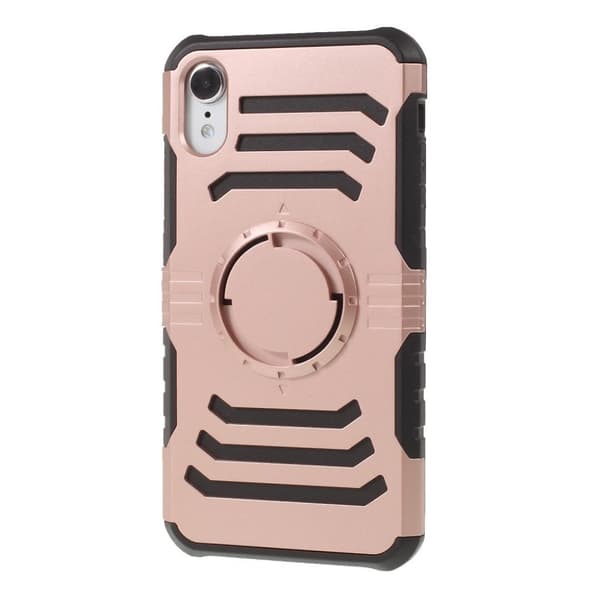 IPhone 9 mobilskal plast silikon magnetiska bilhållare kugghjulsmönster - Rosenguld multifärg