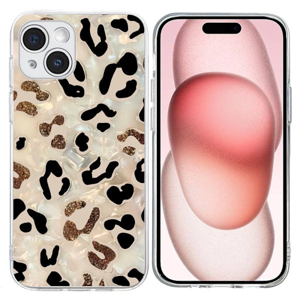Vibe iPhone 15 skal - Leopardtryck Brun