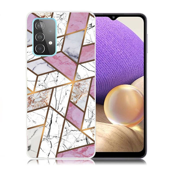 marmor Samsung Galaxy A32 5G etui - Rose / hvid / grå marmor Multicolor