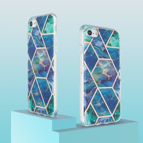 Marble design Apple Smartphone cover - Grøn / Blå / Lilla Blue