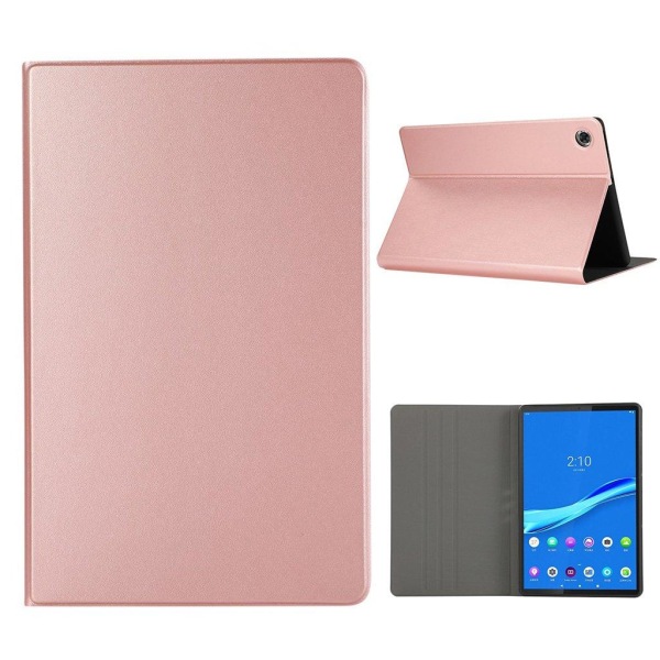 Lenovo Tab M10 FHD Plus enkelt flipfodral i läder - Roséguld Rosa