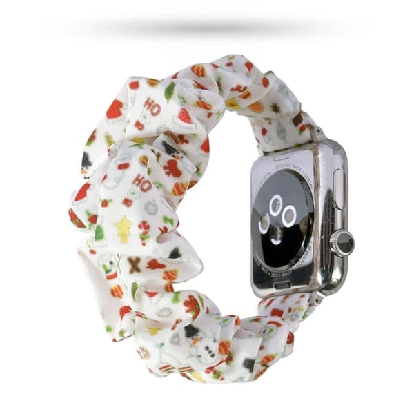 Apple Watch Series 5 44mm Mønster stof urrem - Christmas Elements in Red Multicolor