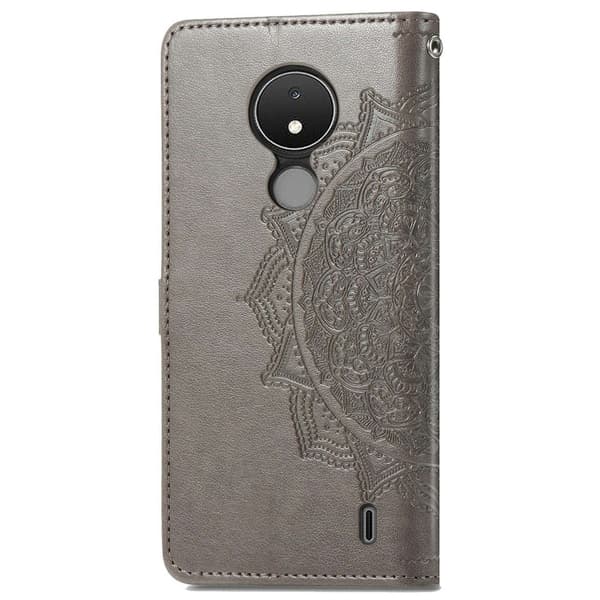 Mandala Nokia C21 Flippetui - Grå Silver grey