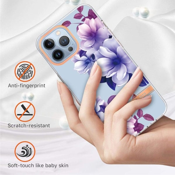 Super Slim och Hållbar Mjukskal till iPhone 14 Pro Max - Hc004 Purple Begonia Lila