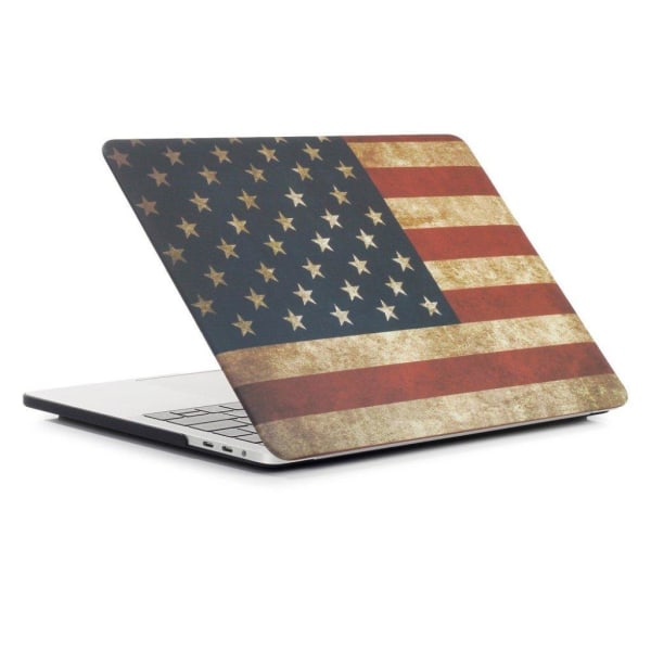 MacBook Pro 13 Touchbar beskyttelsesetui i plastik med printet møster - USA flag Multicolor