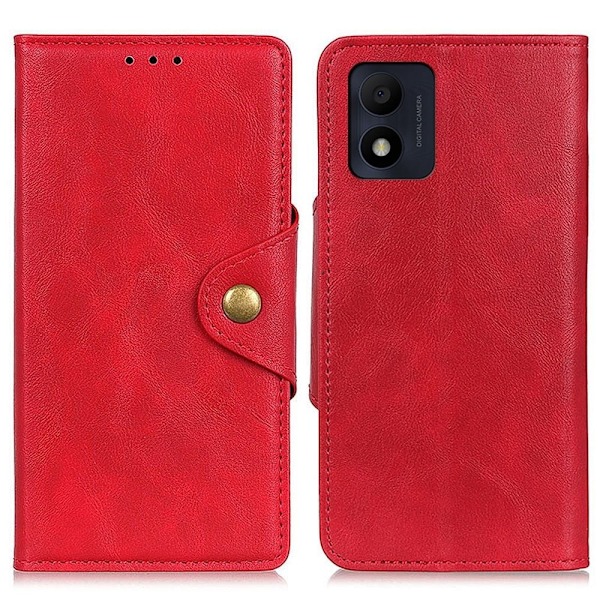 Alpha Alcatel 1B (2022) læder flip etui - Rød Red