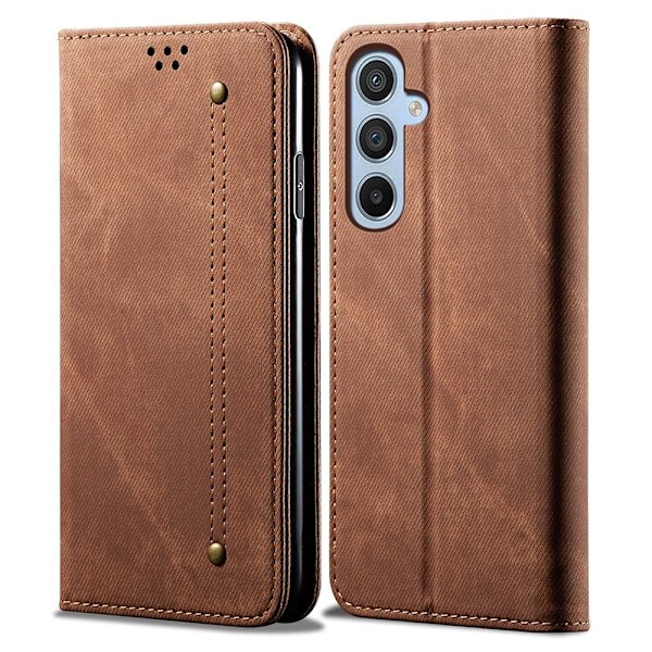 Jeans Samsung Galaxy A24 4G Flip Etui - Kaffe Brown