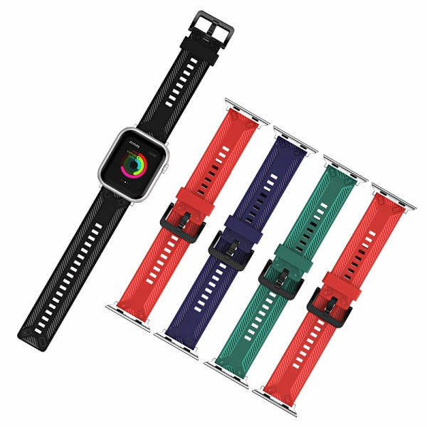 Apple Watch (41 mm) urrem i kulfiber-silikone - Sort Black
