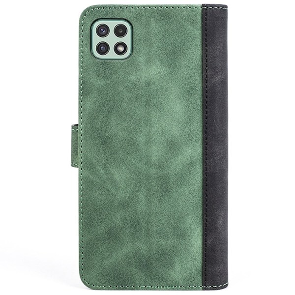 To-farvet Samsung Galaxy A22 5G læderetui - Grøn Green