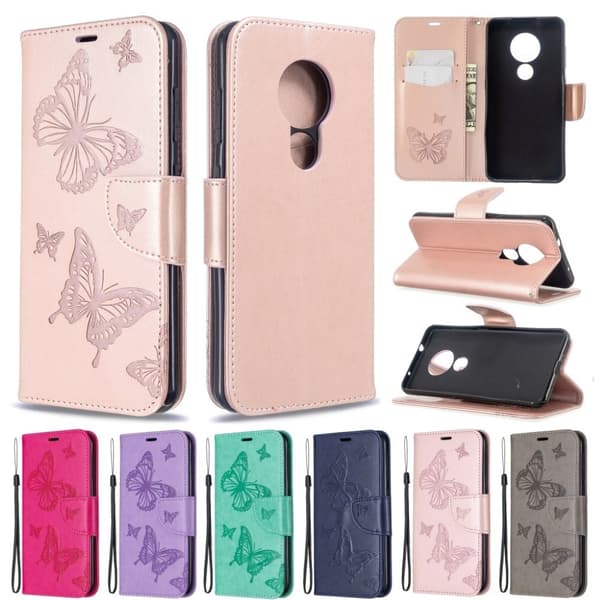 Butterfly Nokia 7.2 / Nokia 6.2 skinnveske - Rose Gull Pink
