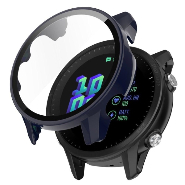 Garmin Forerunner 955 suojakuori karkaistulla lasilla - Muste Sininen Blue