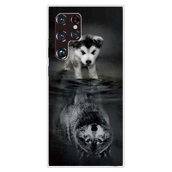 Deco Samsung Galaxy S22 Ultra skal - Hund Silvergrå