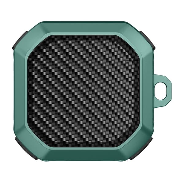 Samsung Galaxy Buds2 / Buds Pro / Live etui i kulfiber - Sortliggrøn Green