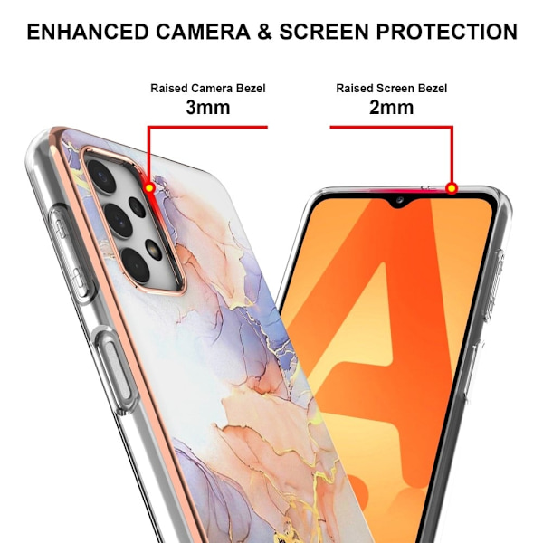 Marmormotiv Samsung Galaxy A23 skal - Milky Way Marmor Vit multifärg