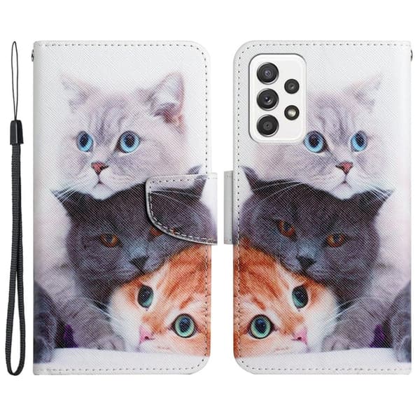 Wonderland Samsung Galaxy A53 5G Flip Etui - Tre Katte Multicolor