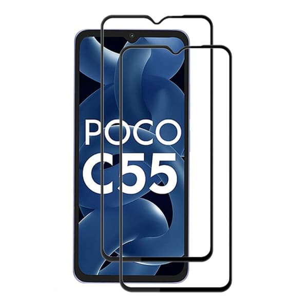 2 stk AMORUS ekstra stærk skærmbeskytter af glas til Xiaomi Poco C55 Transparent