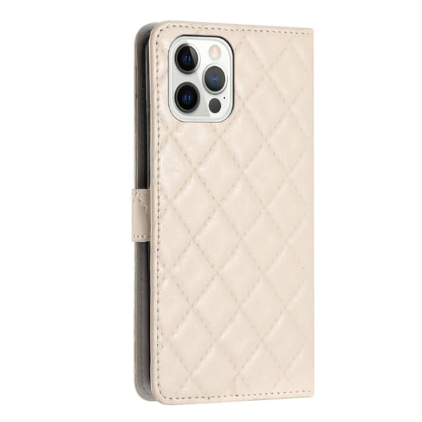 Toimiva rombinen lompakkokotelo iPhone 12 Pro Max - Valkoinen White