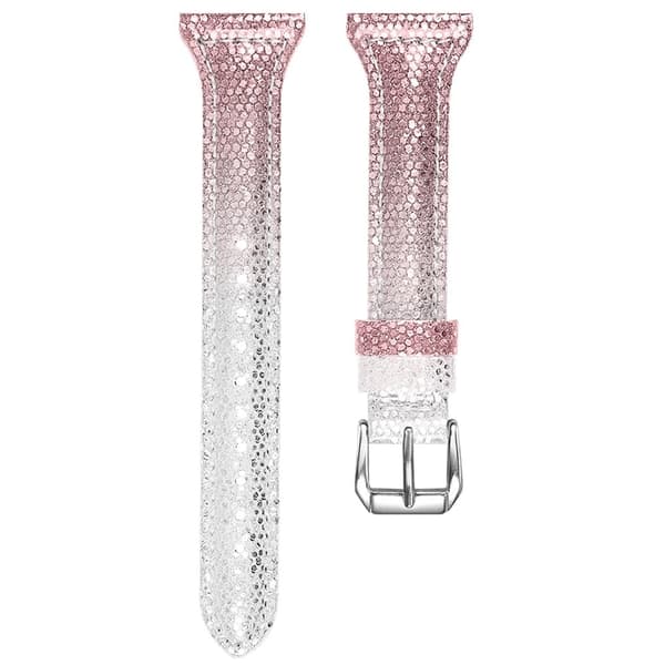 Amazfit GTR 42mm / Bip S gradient farve koskind læder urrem - Sølv / Lyserød Pink