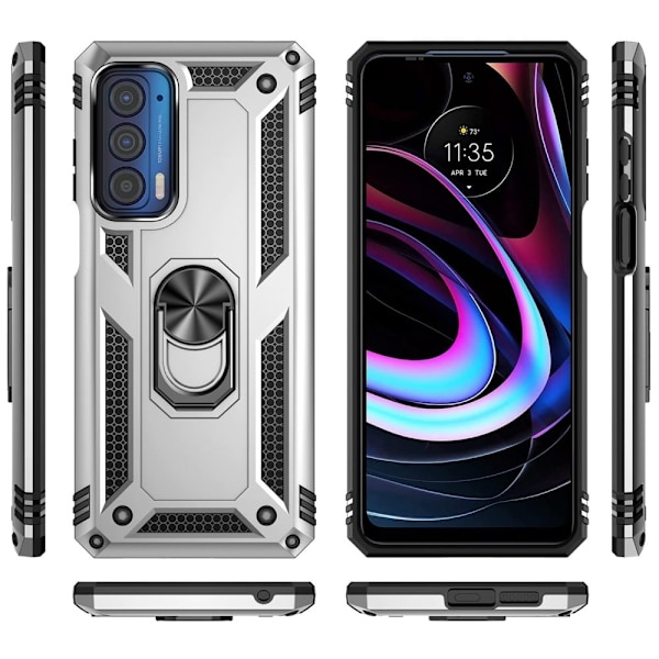 Bofink Combat Motorola Edge (2021) Etui - Sølv Silver grey