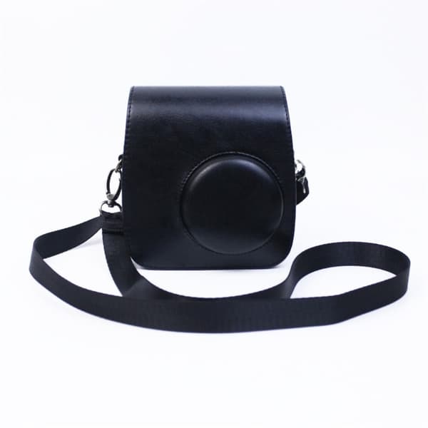Fujifilm Instax Mini 7 Plus læderetui med skulderrem - Sort Black