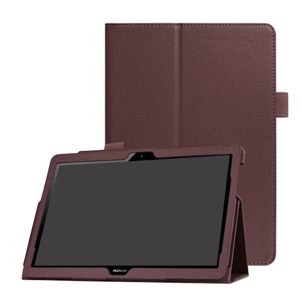 Huawei MediaPad T3 10 litsipintainen keinonahkakotelo - Ruskea Brown