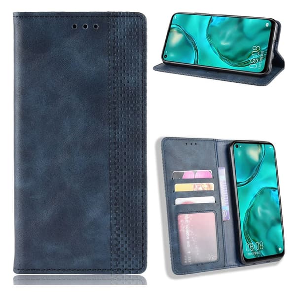 Bofink Vintage läder Huawei P40 Lite / Huawei Nova 6 SE fodral - Blå Blå