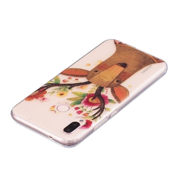 Huawei P20 Lite / Nova 3e mobilskal i silikonmaterial skyddande flexibel - Rådjur med blommor multifärg
