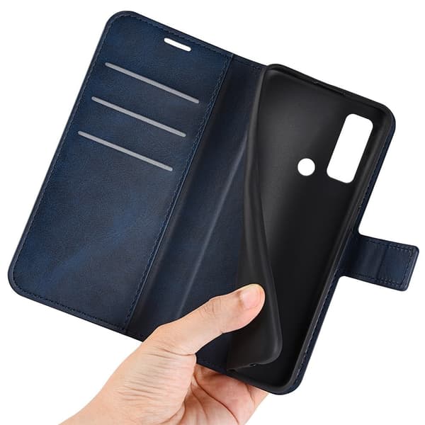 Skinn-etui i lommebok-stil for TCL 30 V 5G - Blå Blue