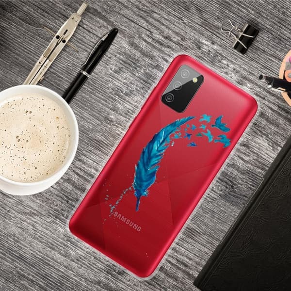 Deco Samsung Galaxy A02s skal - Fjäder Blå