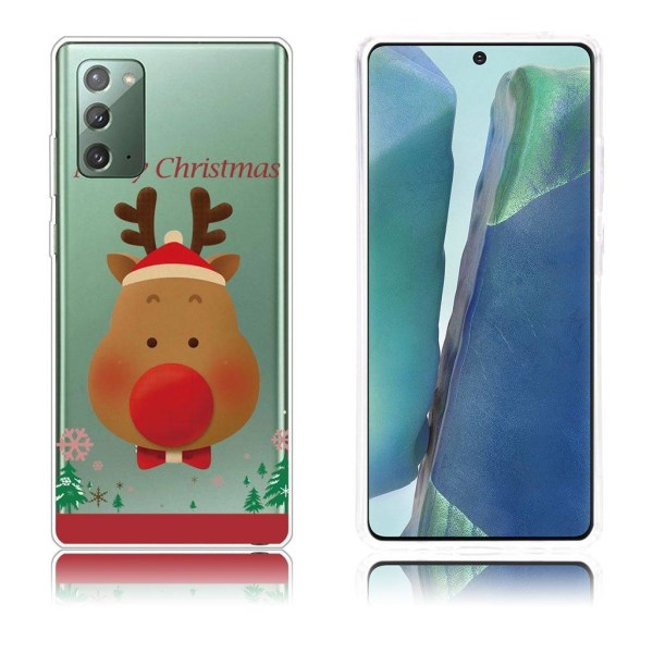 Juletaske til Samsung Galaxy Note 20 - Elg Med Rød Løkke Brown