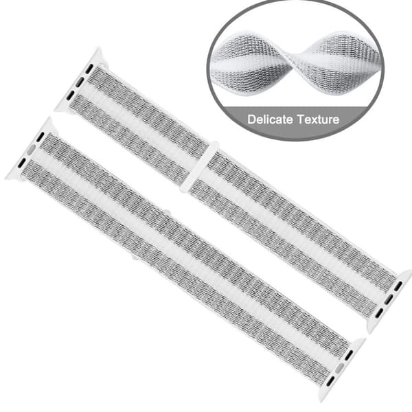 Apple Watch Series 5 40 mm vanntett nylonklokkebånd - Stripe Hvit White