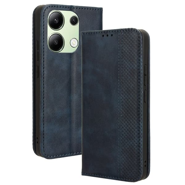 Bofink Vintage Xiaomi Redmi Note 13 4G læderetui - Blå Blue