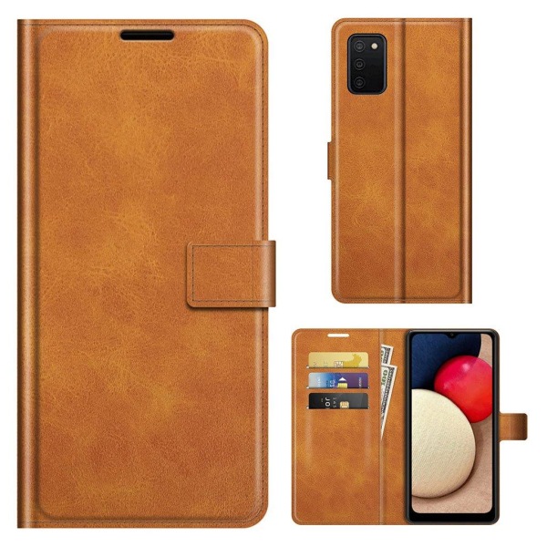 Hållbart konstläder Samsung Galaxy A03s fodral med plånbok - Ora Orange