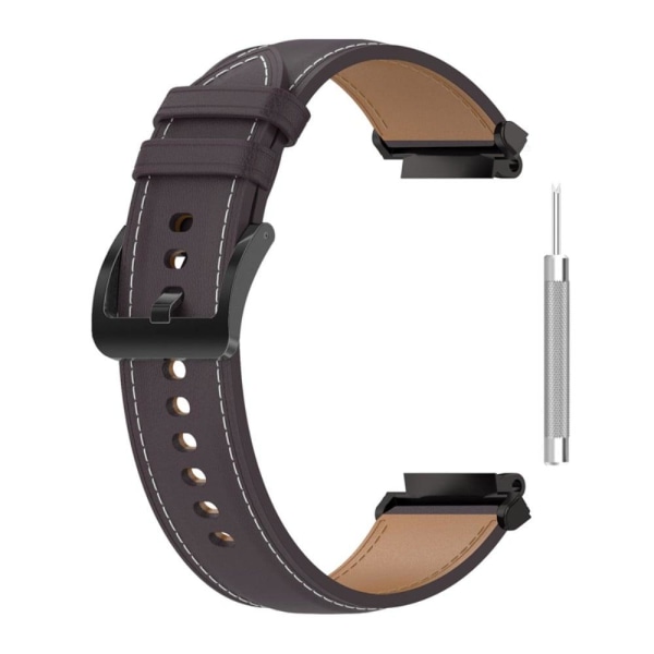 Amazfit T-Rex 2 klockarmband i äkta läder med verktyg - Mörklila Lila
