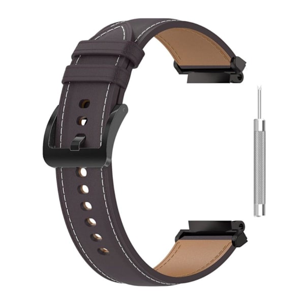 Amazfit T-Rex 2 urrem i ægte læder med værktøj - Mørklilla Purple