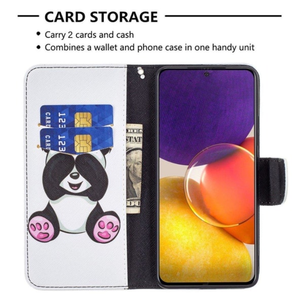 Wonderland Samsung Galaxy A82 5G Flip etui - Sød panda Multicolor