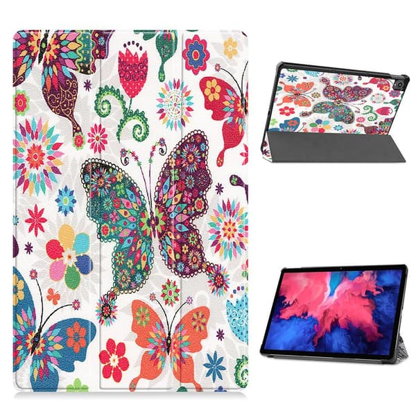 Lenovo Tab P11 mönstrat flipfodral i läder - Fjäril multifärg
