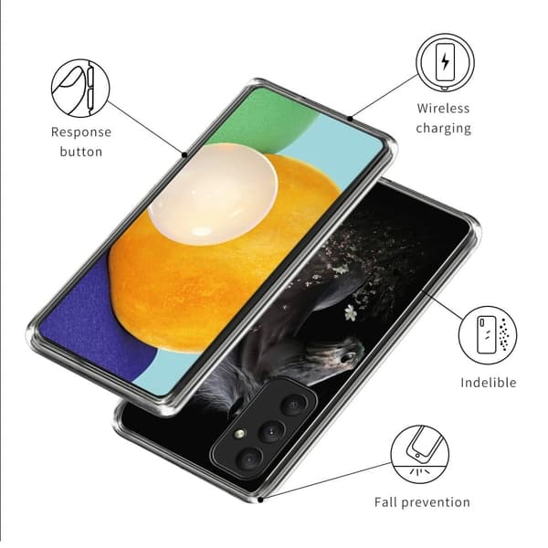 Deco Samsung Galaxy A55 skal - Häst Och Blomma Svart