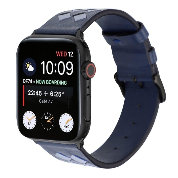 Apple Watch Series 4 40mm kudottu aitoa nahkaa oleva kellonauha - Kuninkaansininen / Taivaansininen Blue