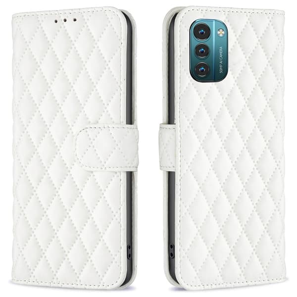 Rombemønster, matt flip-deksel for Nokia G11 / Nokia G21 - Hvit White