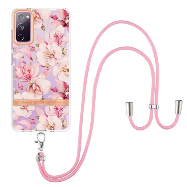 Slankt og holdbart softcover med lanyard til Samsung Galaxy S20 FE 2022 / S20 FE 5G - Lyserød Gardenia Pink