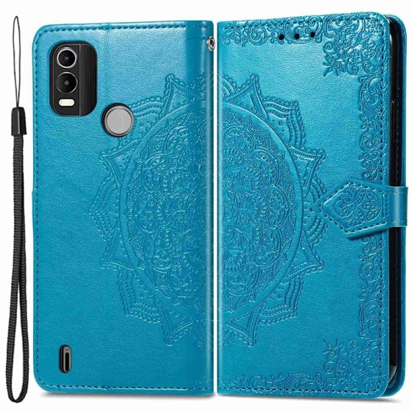 Mandala Nokia C21 Plus Flip Etui - Blå Blue