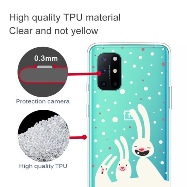 Christmas OnePlus 8T fodral - Cute Bunnies Vit