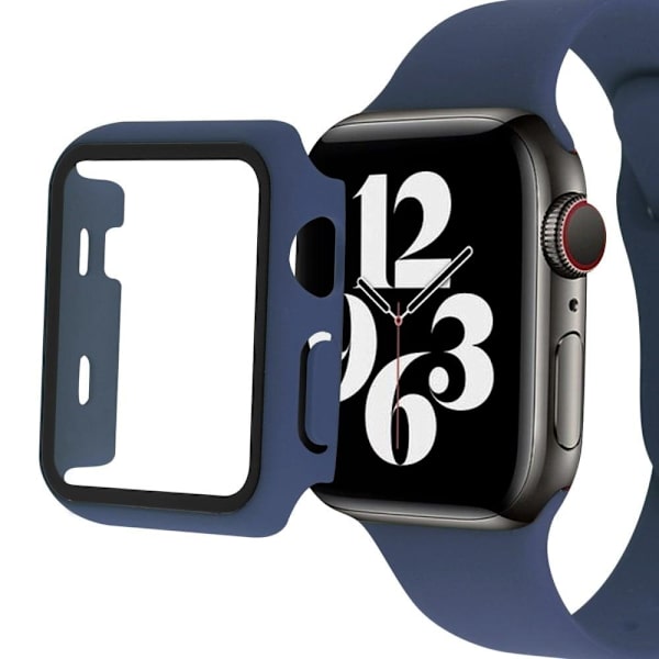 Apple Watch SE 2022 (40mm) cover with tempered glass screen protector - Dark Blue Blå