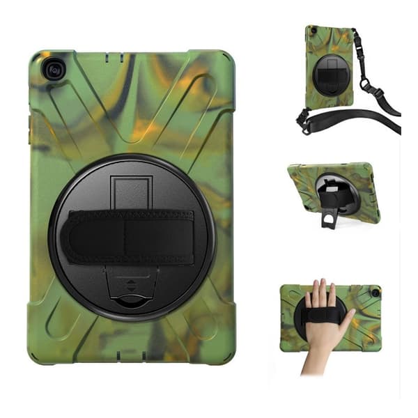 Samsung Galaxy Tab A 10.1 (2019) 360 asteen silikonikotelo - Naamiointi Multicolor